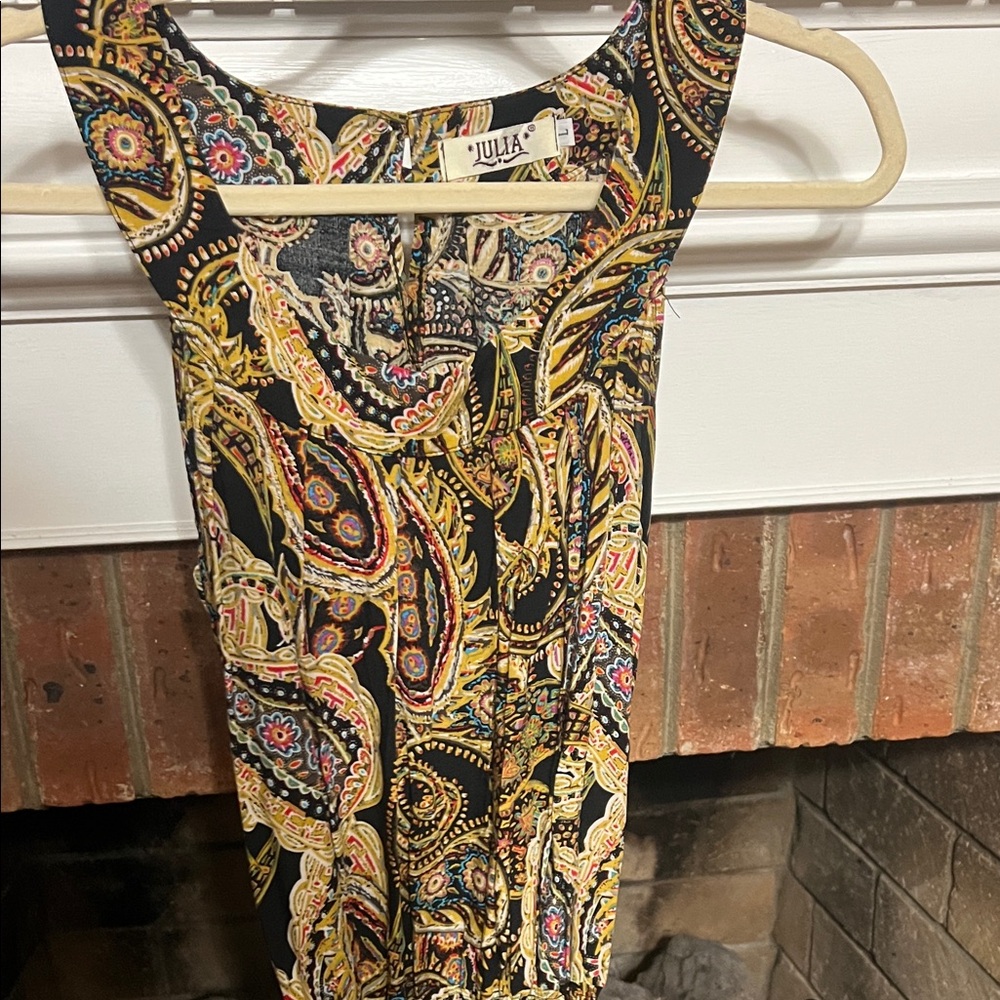 JuliA Black and Yellow Paisley Maxi Dress